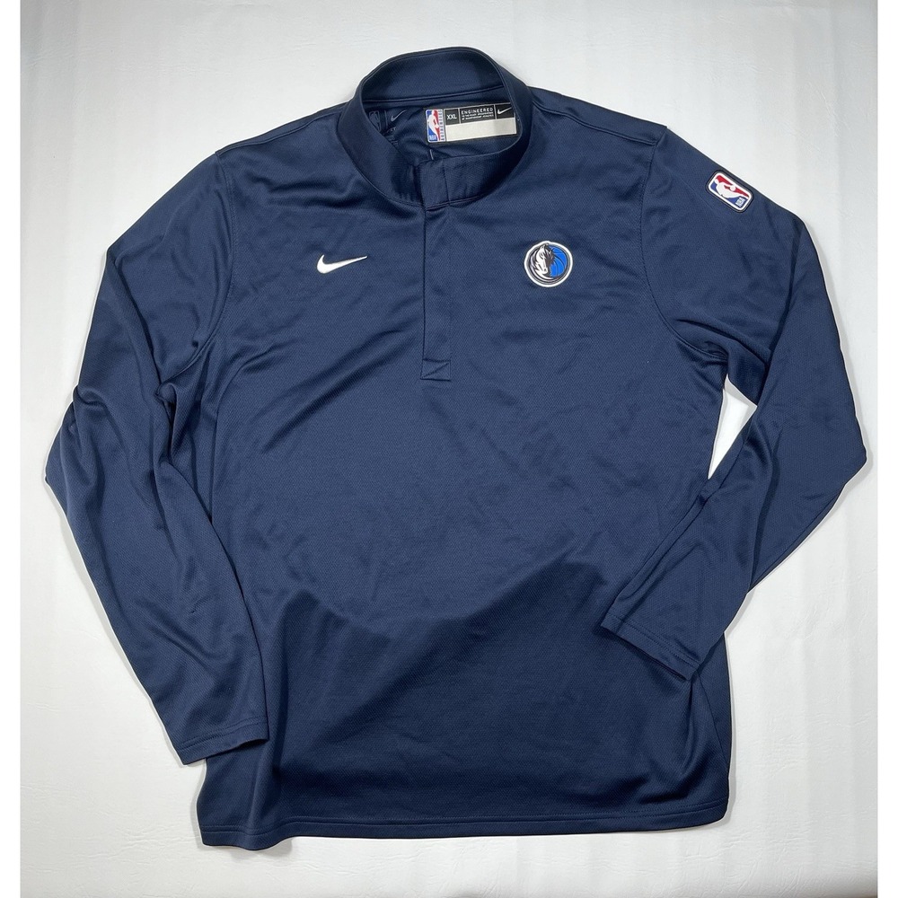 Dallas Mavericks Nike Dri-FIT 1/4 Zip Pullover Mens 2XL Tall Blue NBA Authentic